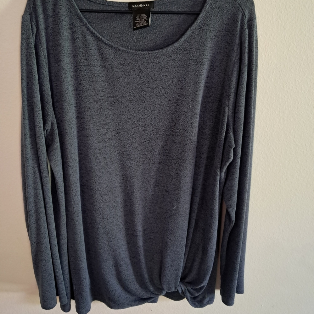 Max & Mia Women’s Long Sleeve Side Twist Tunic Top XL